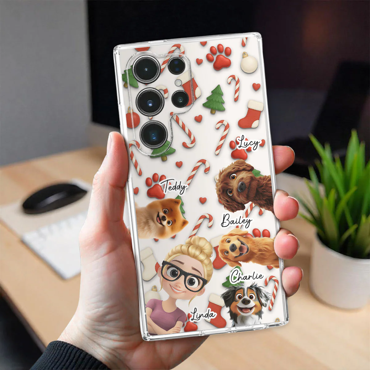 Dog And Human Cartoon Ver 2 - Personalized Custom Phone Case - Image 4