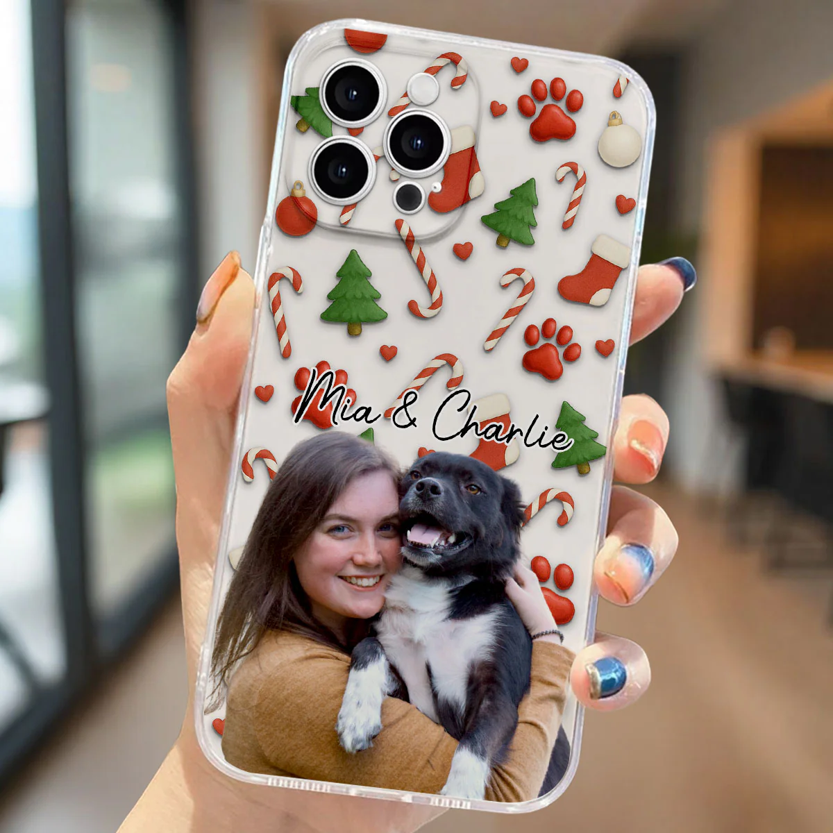 Dog And Human Cartoon Ver 2 Photo - Personalized Custom Phone Case - Image 2