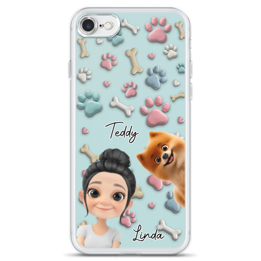 Dog And Human Cartoon Version 2 - Personalized Custom Phone Case - Image 4
