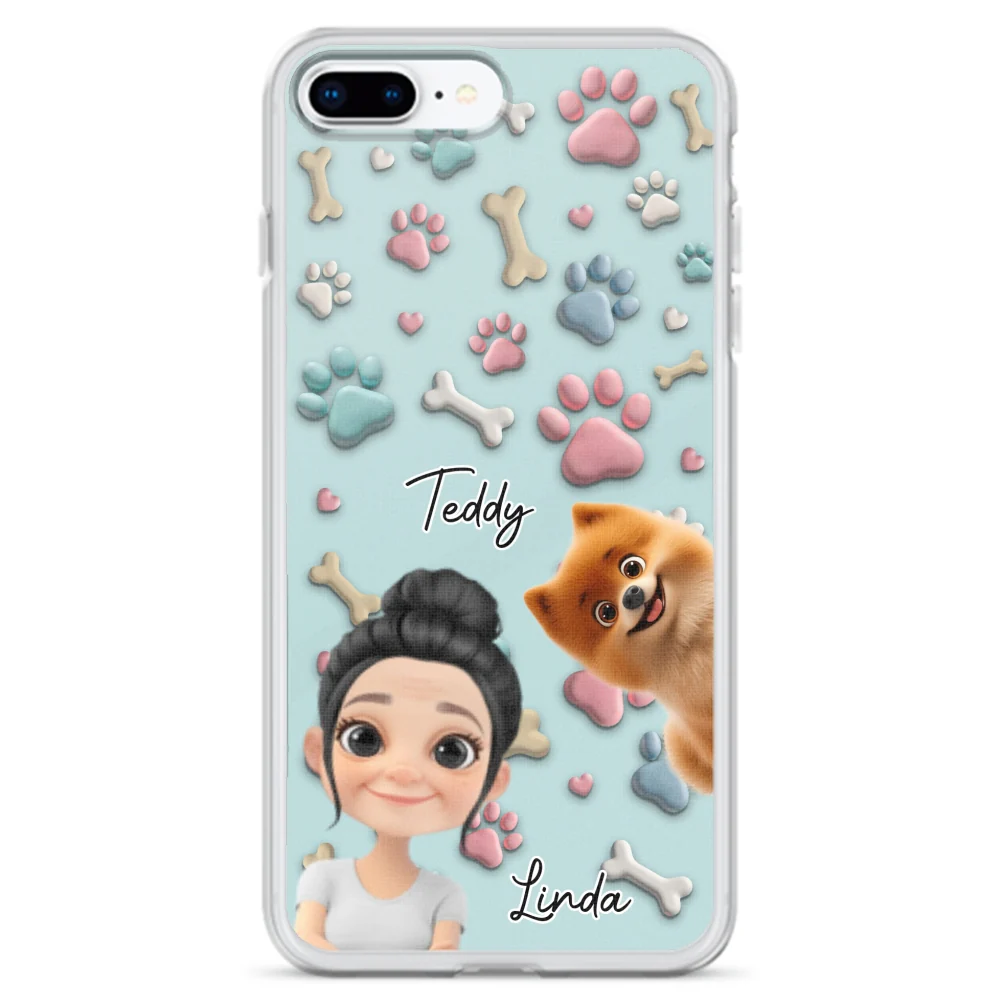 Dog And Human Cartoon Version 2 - Personalized Custom Phone Case - Image 5