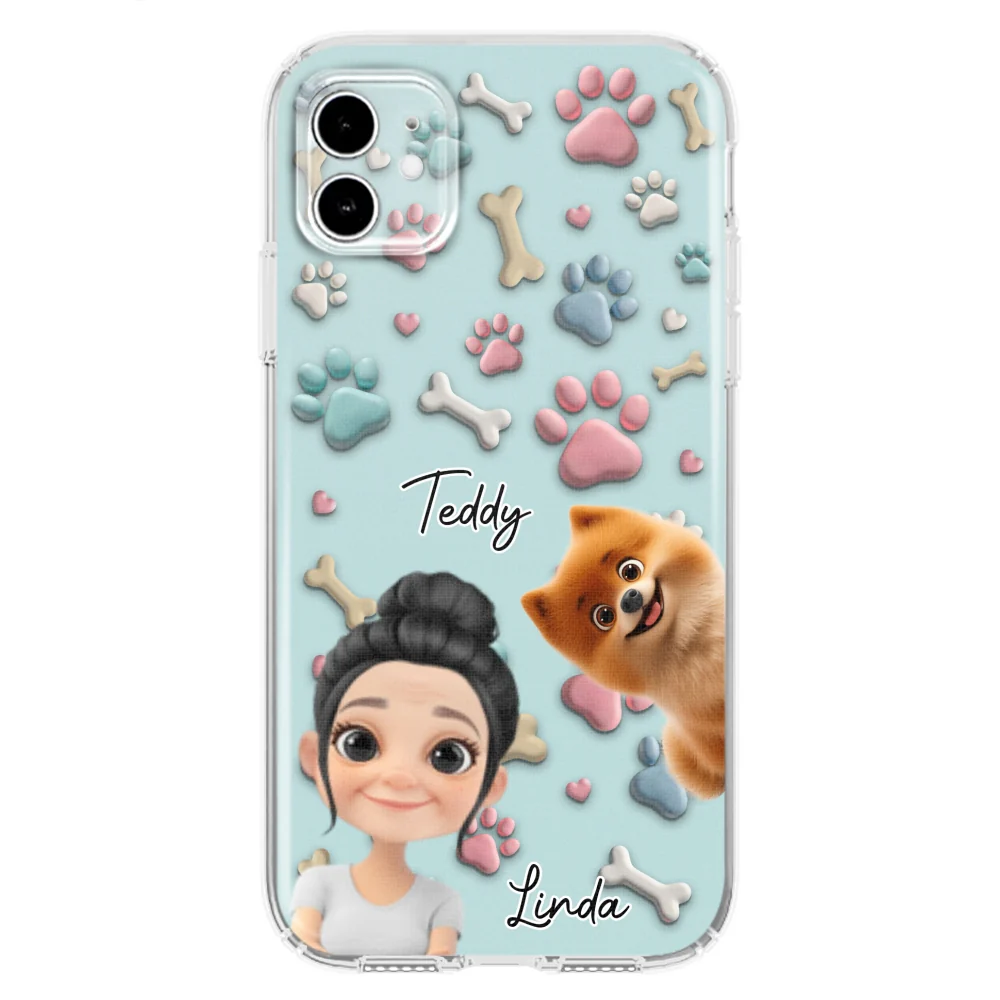 Dog And Human Cartoon Version 2 - Personalized Custom Phone Case - Image 6