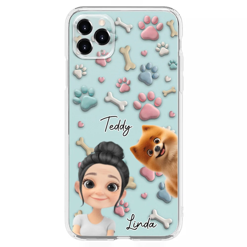 Dog And Human Cartoon Version 2 - Personalized Custom Phone Case - Image 7