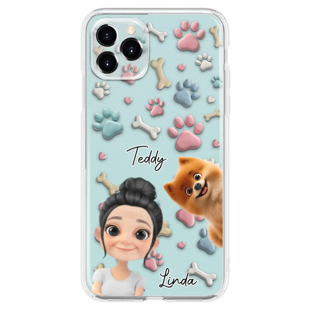 Dog And Human Cartoon Version 2 - Personalized Custom Phone Case - Image 8