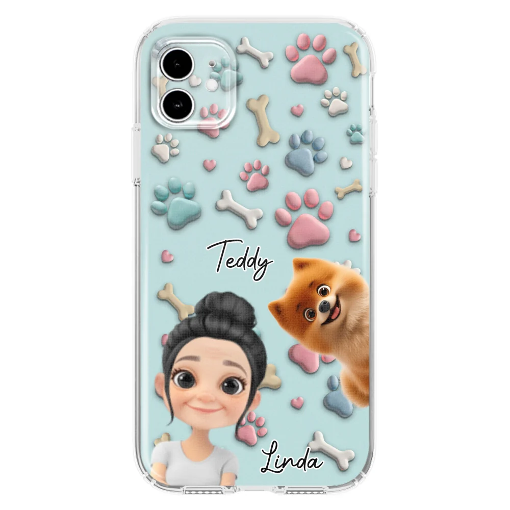 Dog And Human Cartoon Version 2 - Personalized Custom Phone Case - Image 9