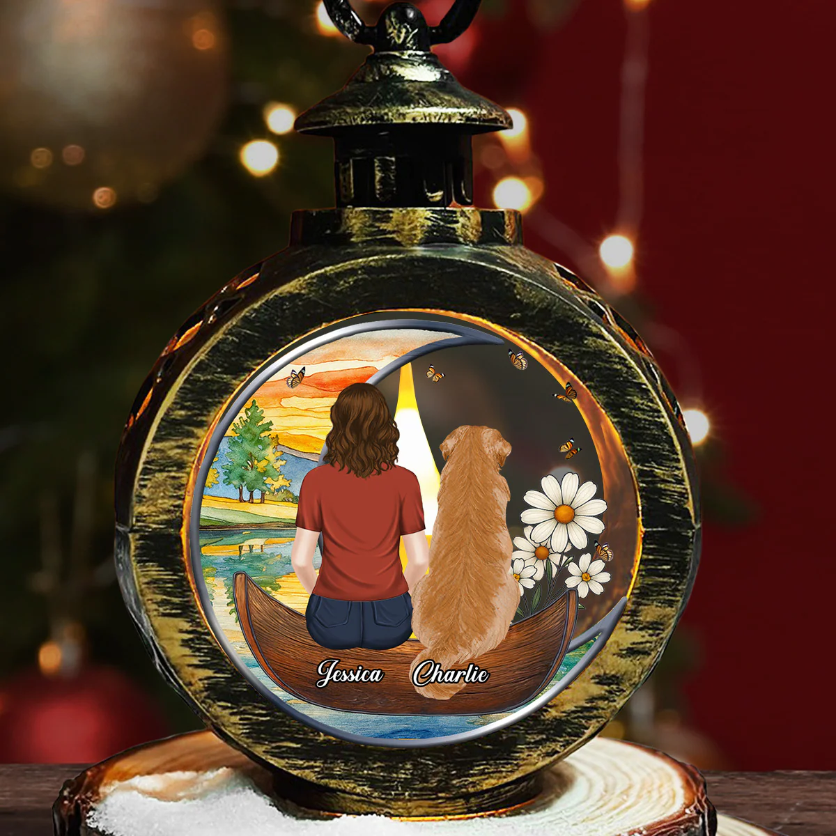 Dog And Human Memories - Personalized Custom Christmas Lantern