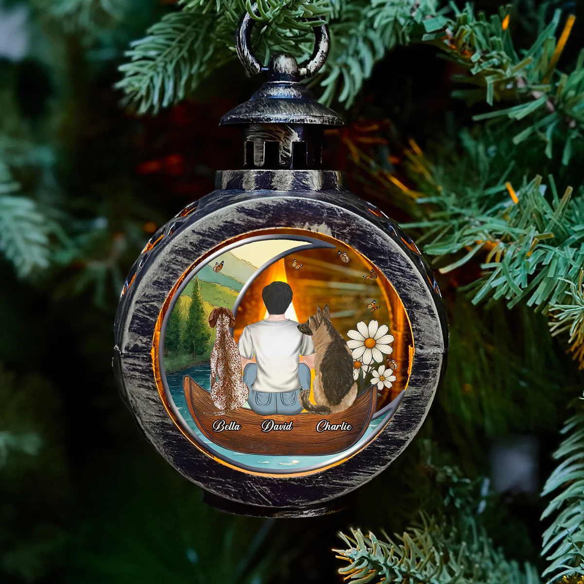 Dog And Human Memories - Personalized Custom Christmas Lantern - Image 2