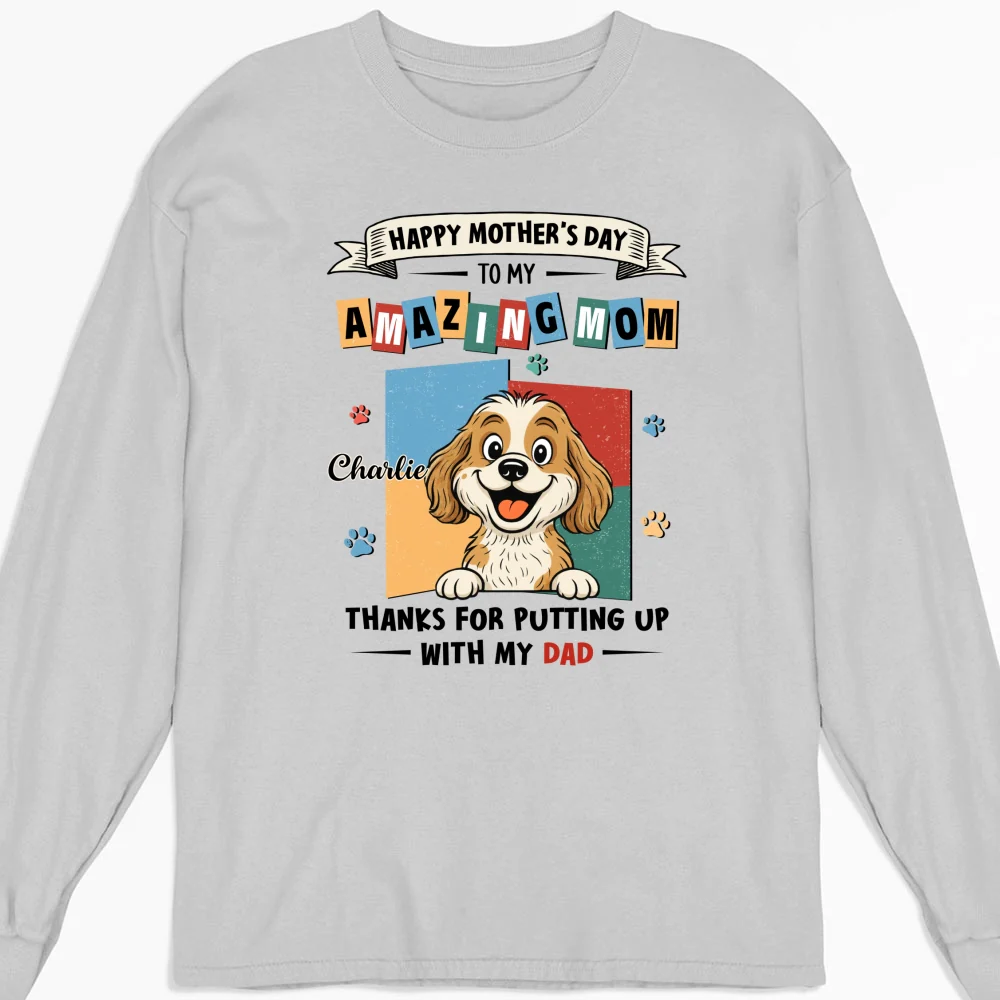 Dog Approved Mom - Personalized Custom Long Sleeve T-Shirt - Image 3