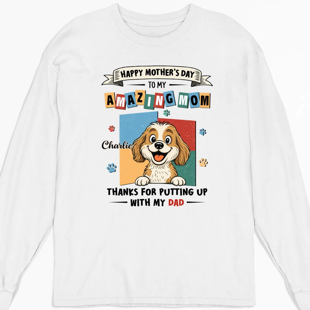 Dog Approved Mom - Personalized Custom Long Sleeve T-Shirt - Image 4