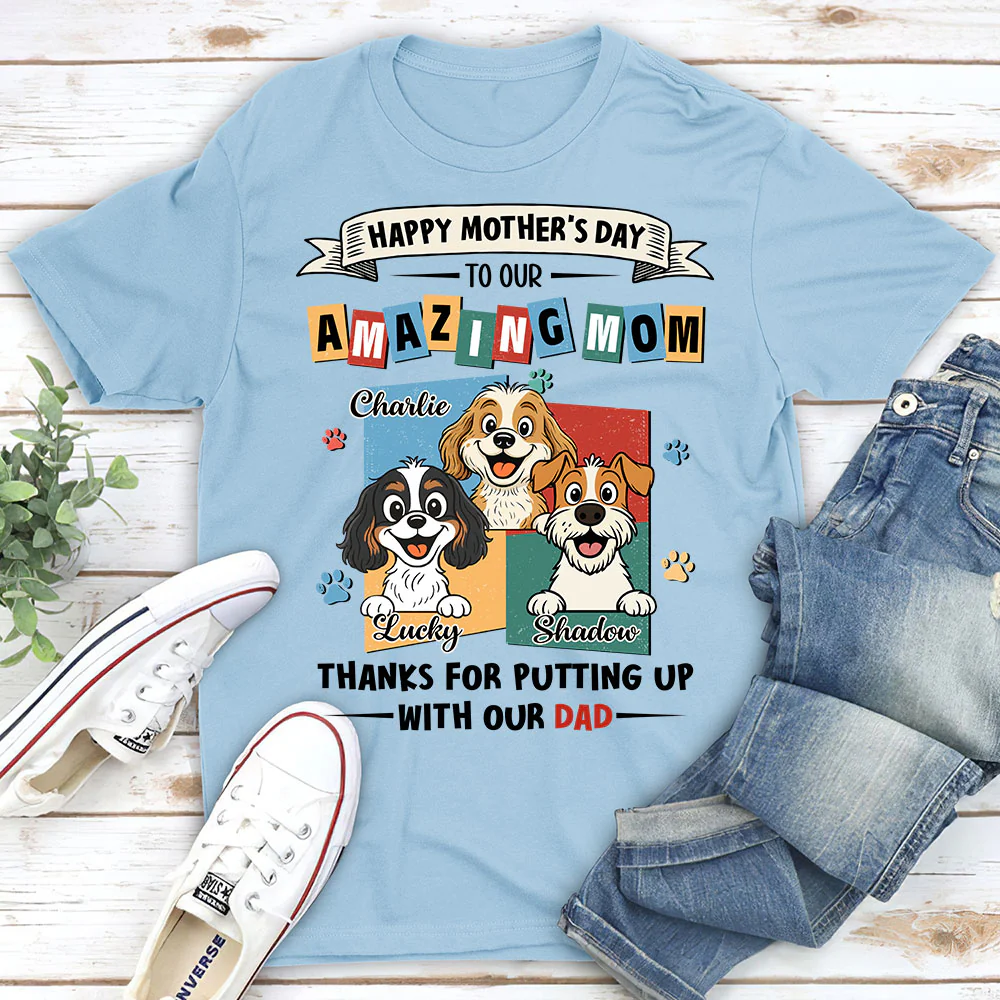 Dog Approved Mom - Personalized Custom Unisex T-Shirt - Image 3
