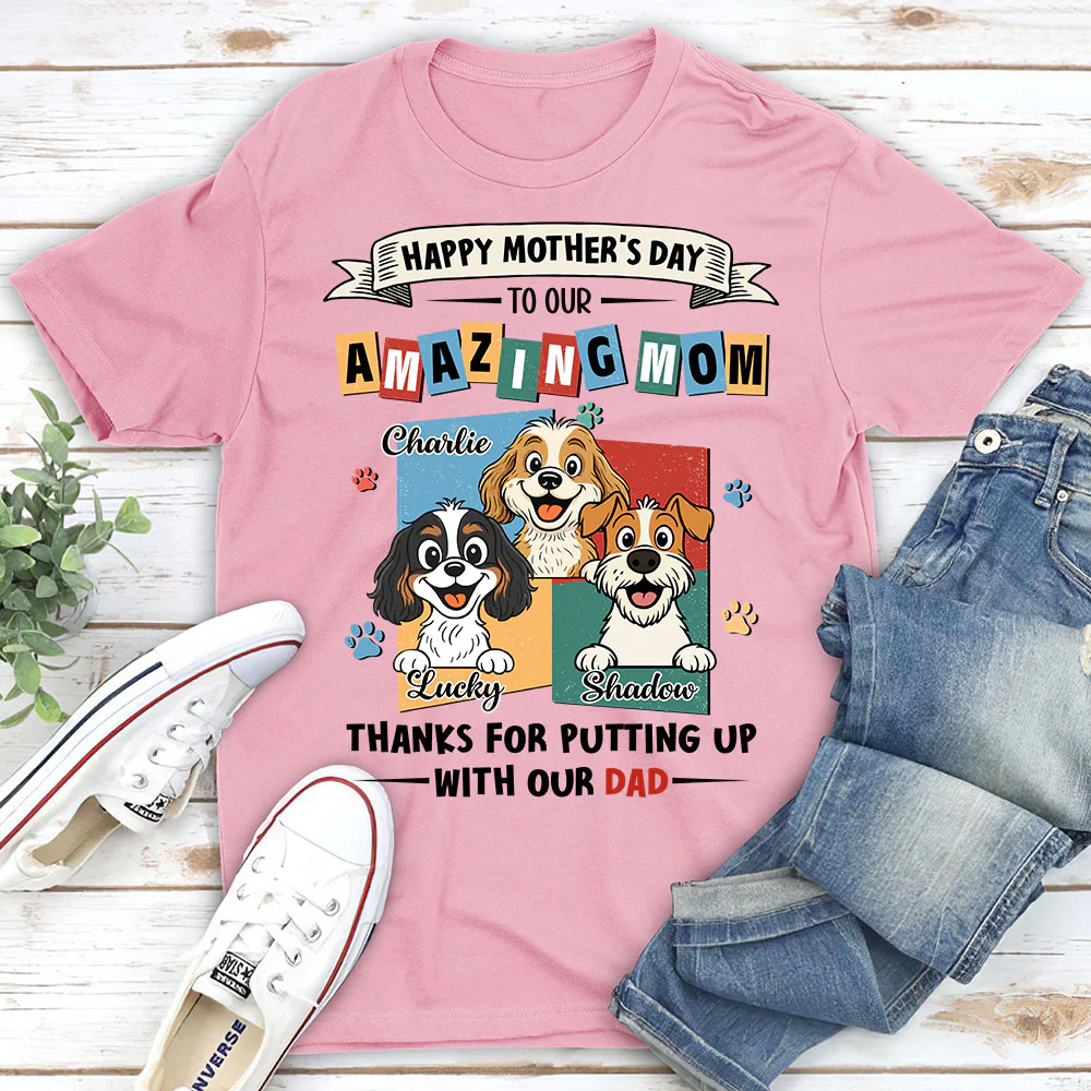 Dog Approved Mom - Personalized Custom Unisex T-Shirt - Image 4