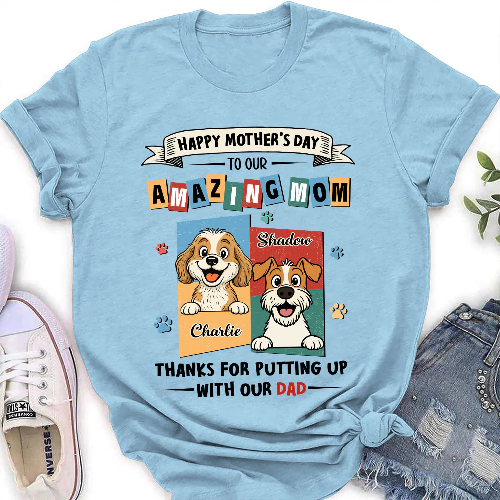Dog Approved Mom - Personalized Custom Women's T-Shirt - Image 2