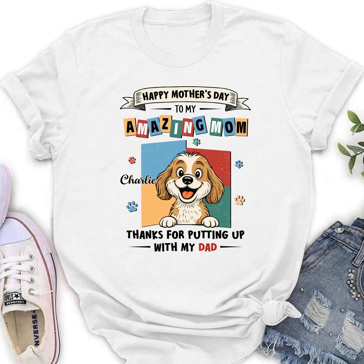 Dog Approved Mom - Personalized Custom Women's T-Shirt - Image 5