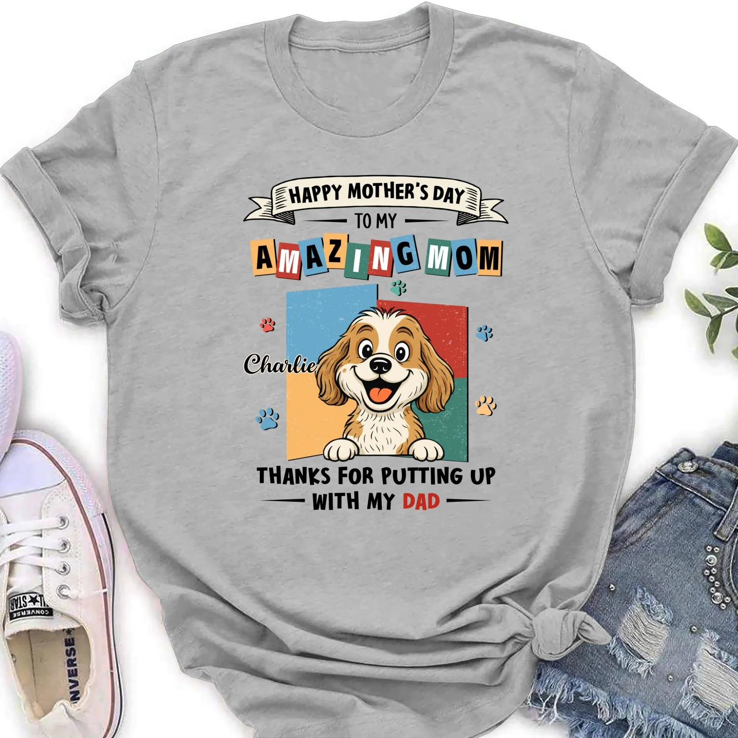 Dog Approved Mom - Personalized Custom Women's T-Shirt - Image 6
