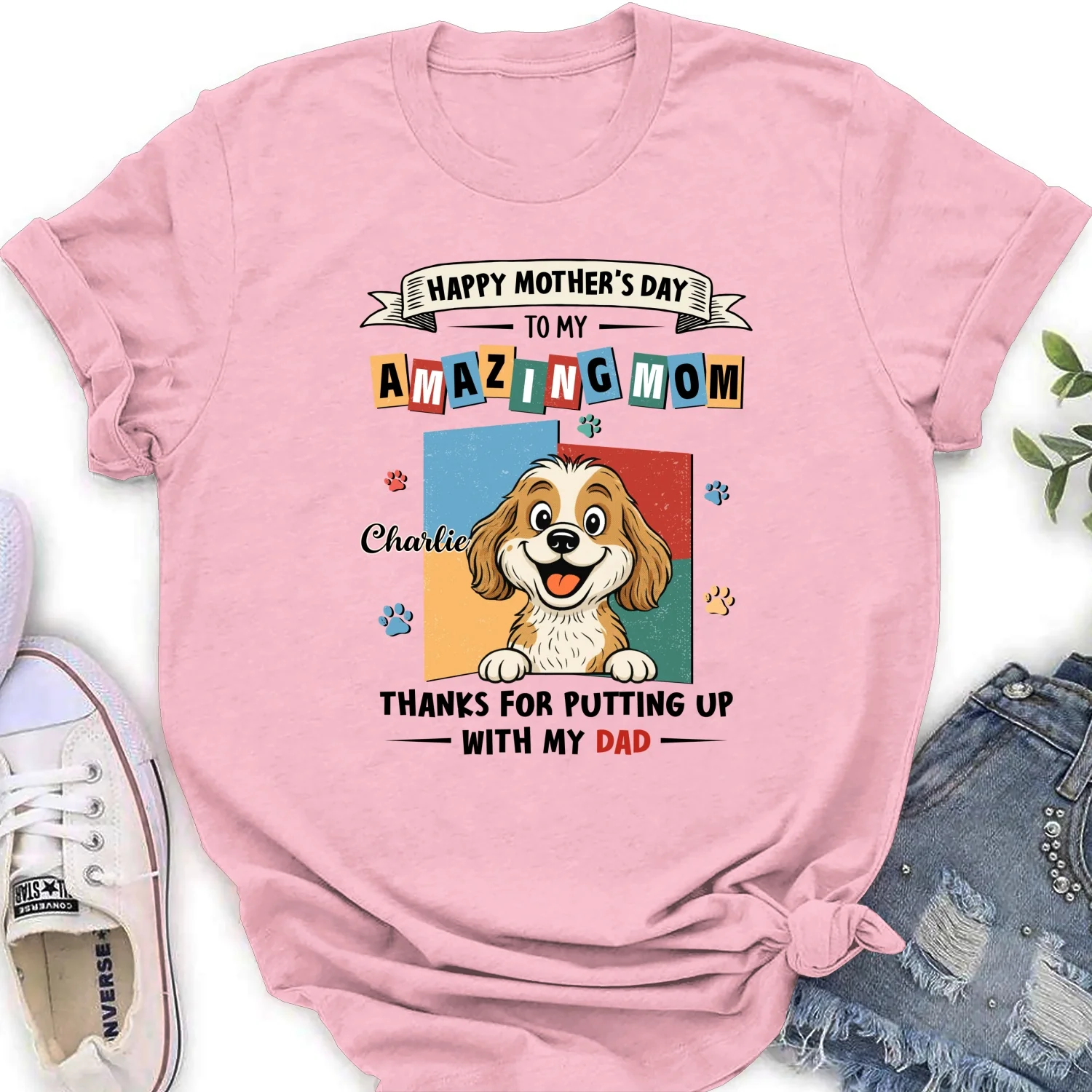 Dog Approved Mom - Personalized Custom Women's T-Shirt - Image 7