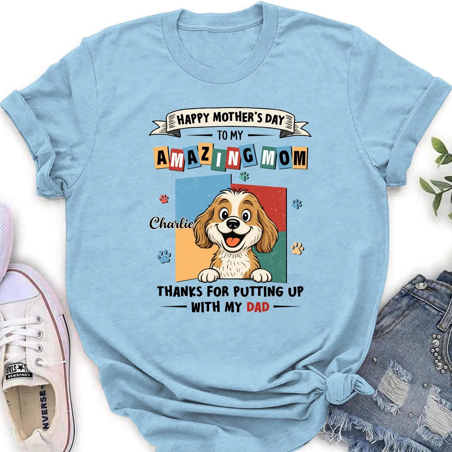 Dog Approved Mom - Personalized Custom Women's T-Shirt - Image 8