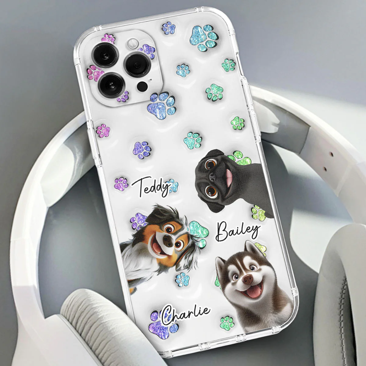 Dog Baby - Personalized Custom 3D Inflated Effect Phone Case - Image 3
