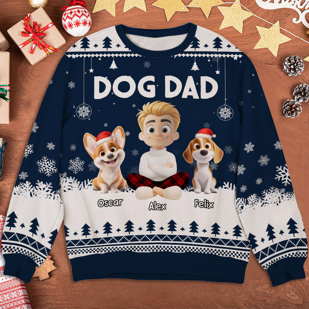 Dog Dad 2025 - Personalized Custom All-Over-Print Sweatshirt - Image 2
