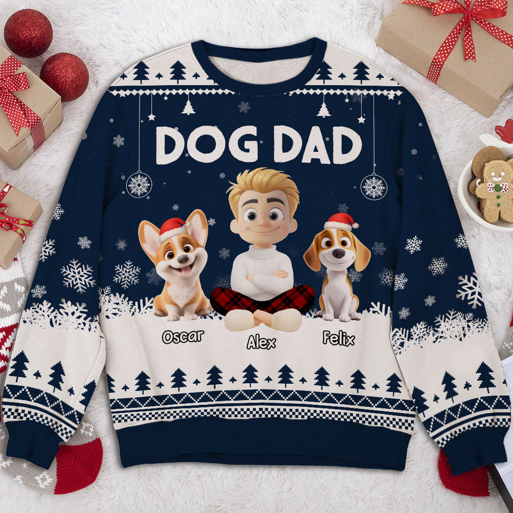 Dog Dad 2025 - Personalized Custom All-Over-Print Sweatshirt - Image 3