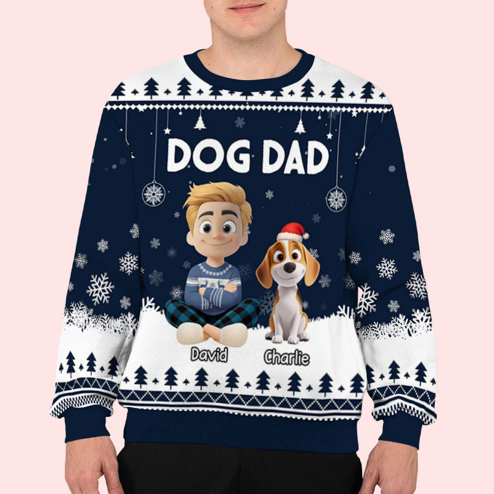 Dog Dad 2025 - Personalized Custom All-Over-Print Sweatshirt - Image 5