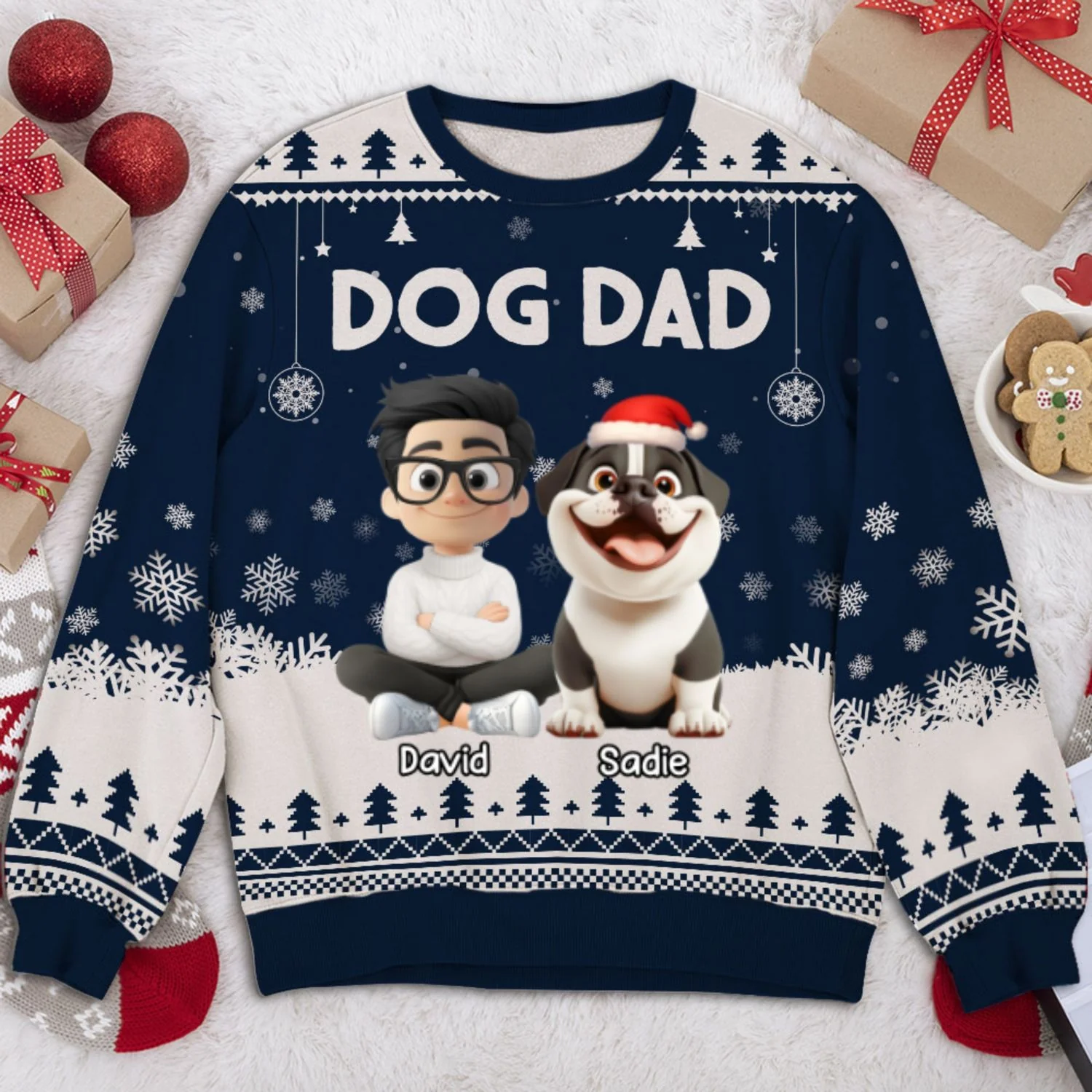 Dog Dad 2025 - Personalized Custom All-Over-Print Sweatshirt - Image 6