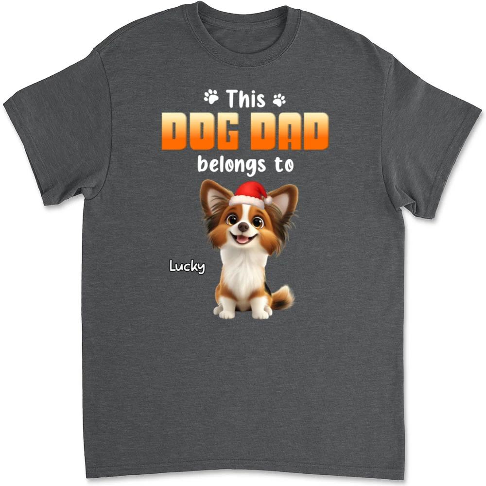 Dog Dad Belongs To Christmas  - Personalized Custom Unisex T-shirt - Image 10