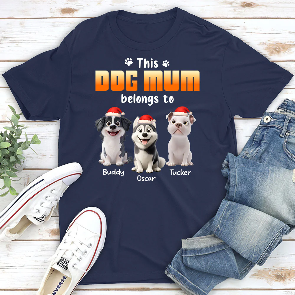 Dog Dad Belongs To Christmas  - Personalized Custom Unisex T-shirt - Image 4