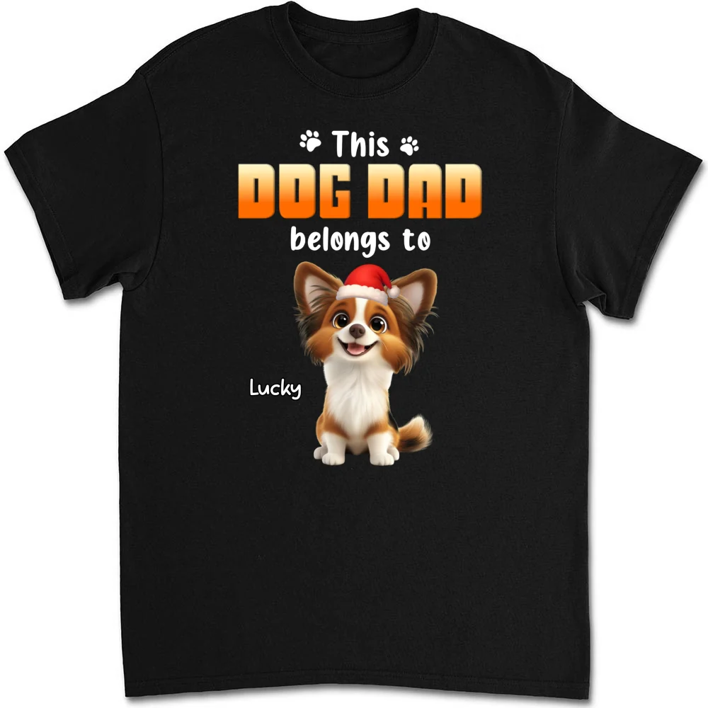 Dog Dad Belongs To Christmas  - Personalized Custom Unisex T-shirt - Image 6