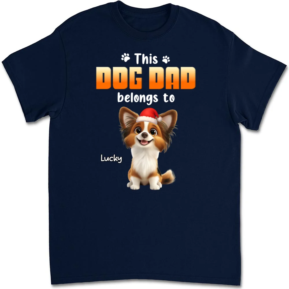 Dog Dad Belongs To Christmas  - Personalized Custom Unisex T-shirt - Image 7
