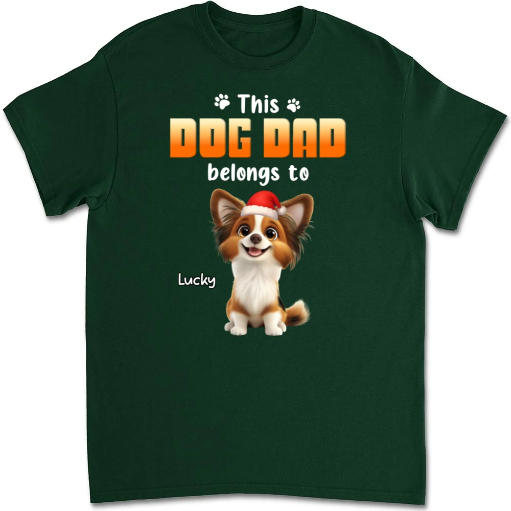 Dog Dad Belongs To Christmas  - Personalized Custom Unisex T-shirt - Image 8