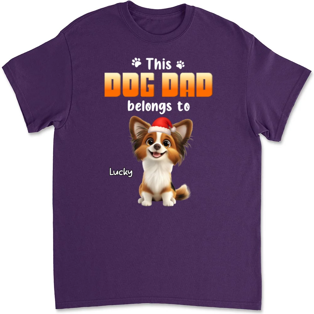 Dog Dad Belongs To Christmas  - Personalized Custom Unisex T-shirt - Image 9