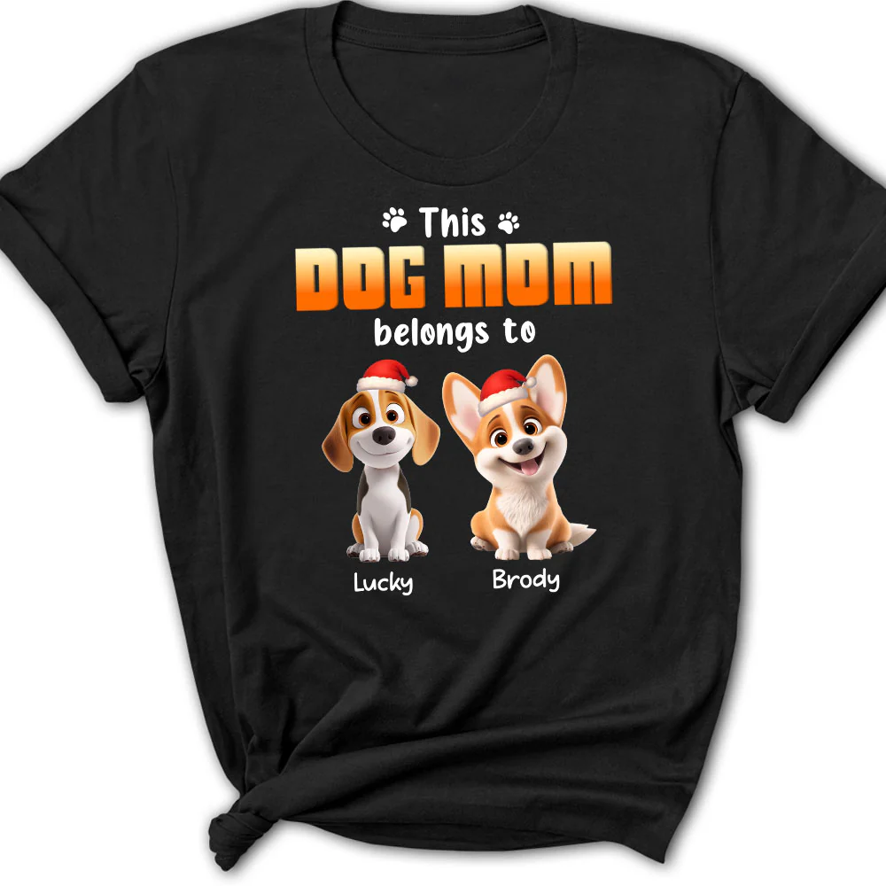 Dog Dad Belongs To Christmas - Personalized Custom Women's T-Shirt