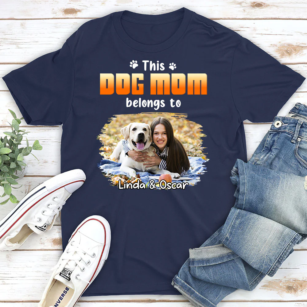 Dog Dad Belongs To Christmas Photo - Personalized Custom Unisex T-shirt