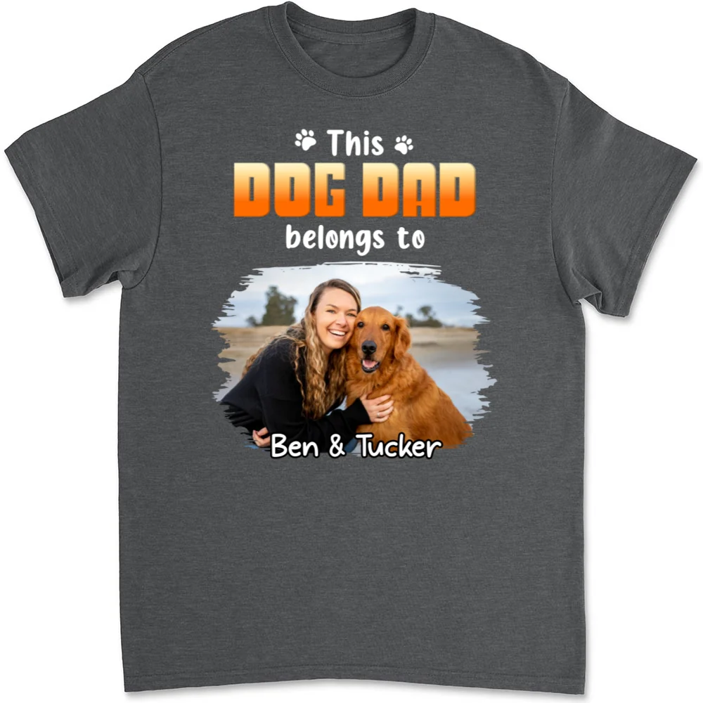 Dog Dad Belongs To Christmas Photo - Personalized Custom Unisex T-shirt - Image 8