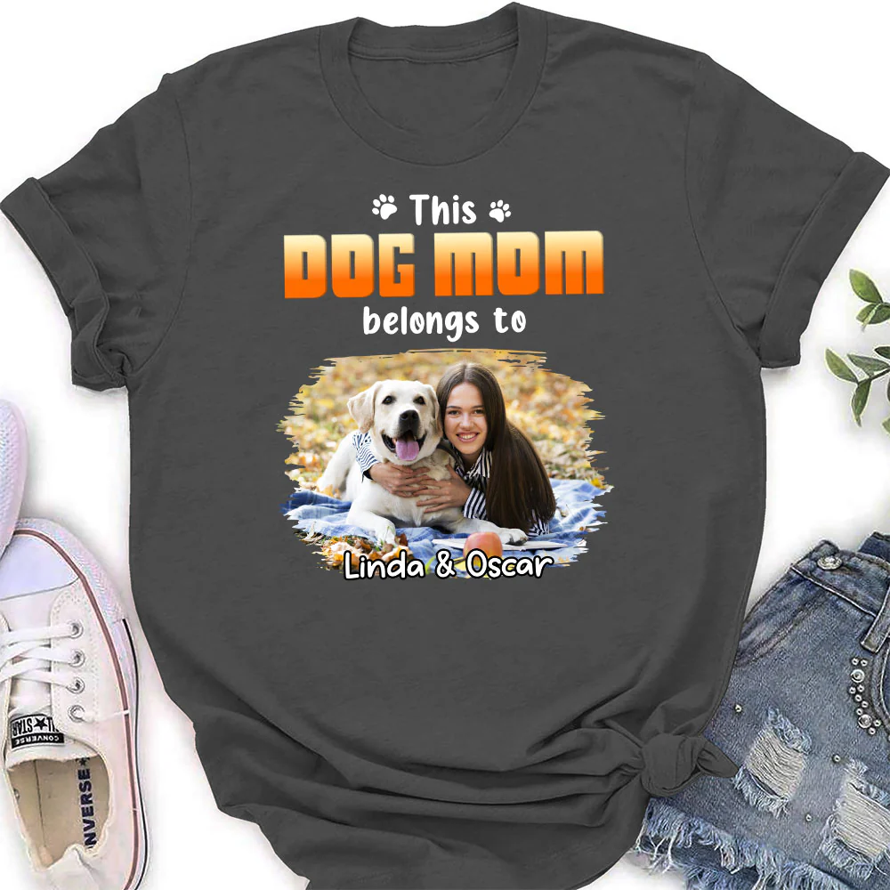 Dog Dad Belongs To Christmas Photo - Personalized Custom Women's T-Shirt