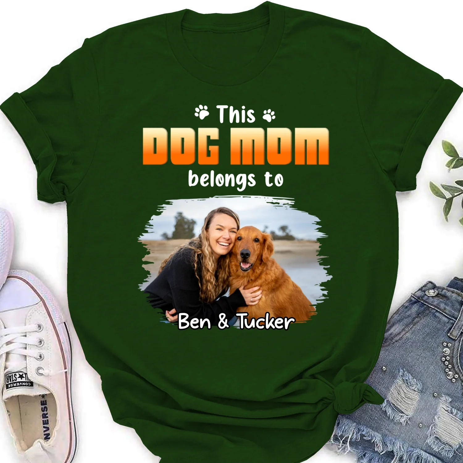 Dog Dad Belongs To Christmas Photo - Personalized Custom Women's T-Shirt - Image 6
