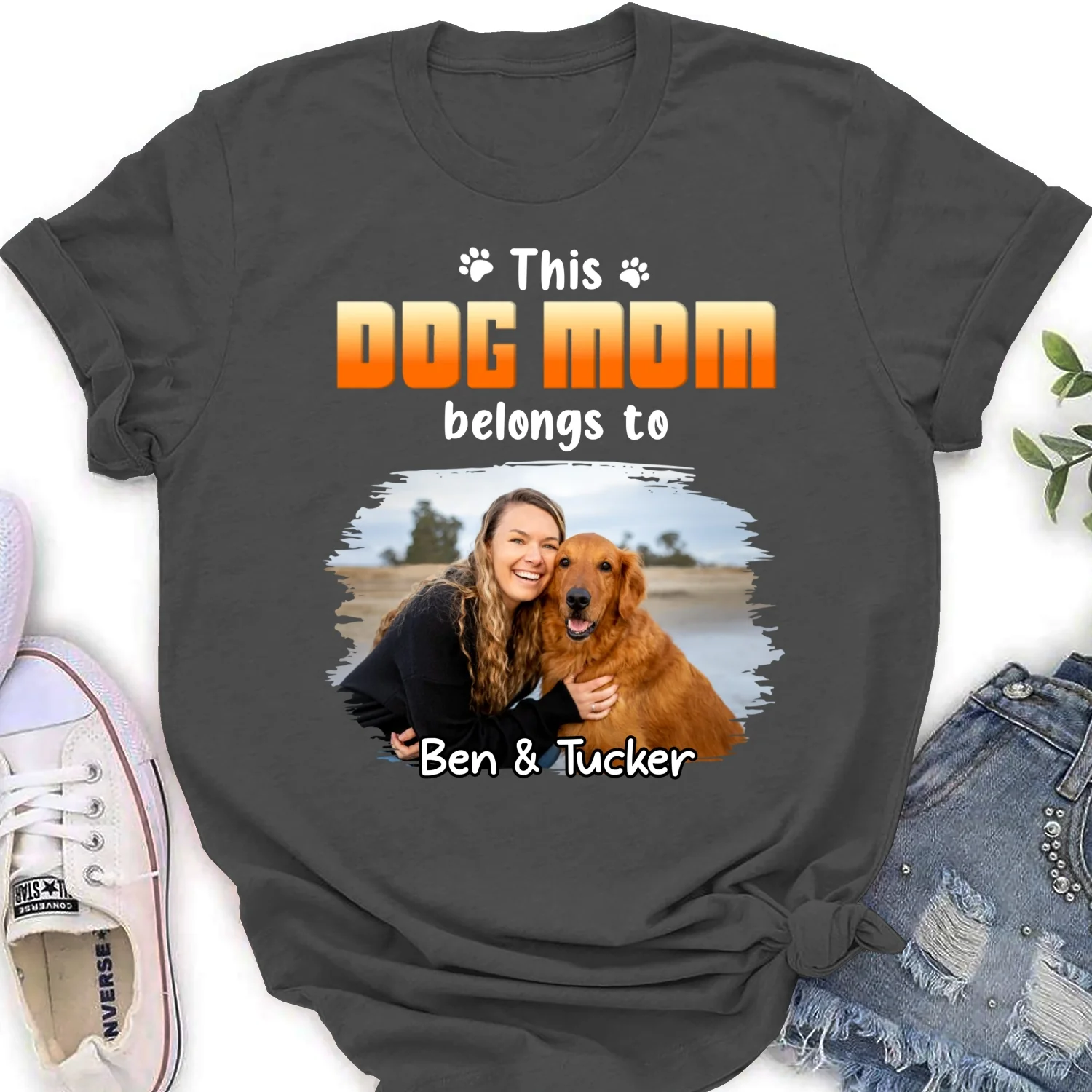 Dog Dad Belongs To Christmas Photo - Personalized Custom Women's T-Shirt - Image 7