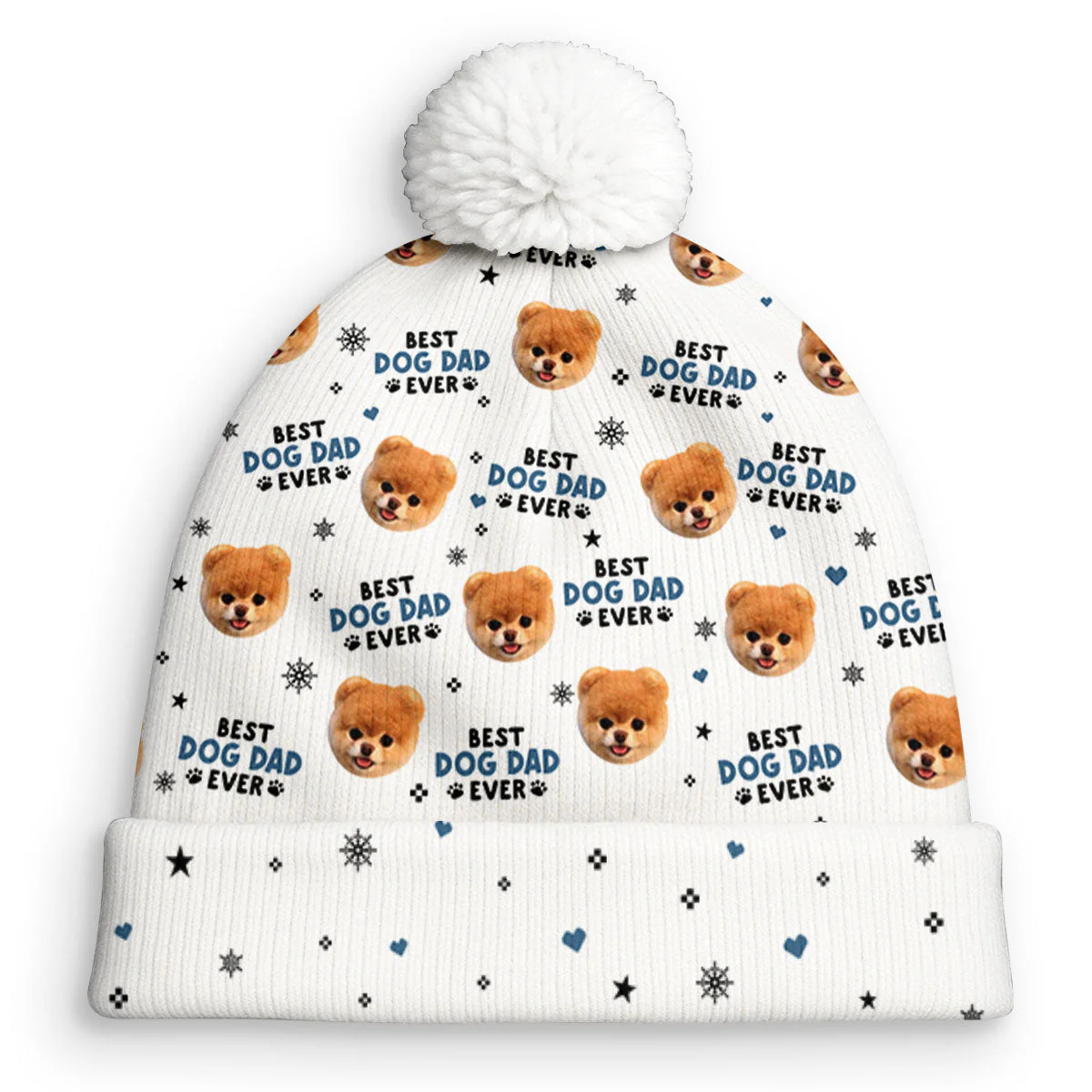 Dog Dad Core - Personalized Custom Bobble Beanie Hat