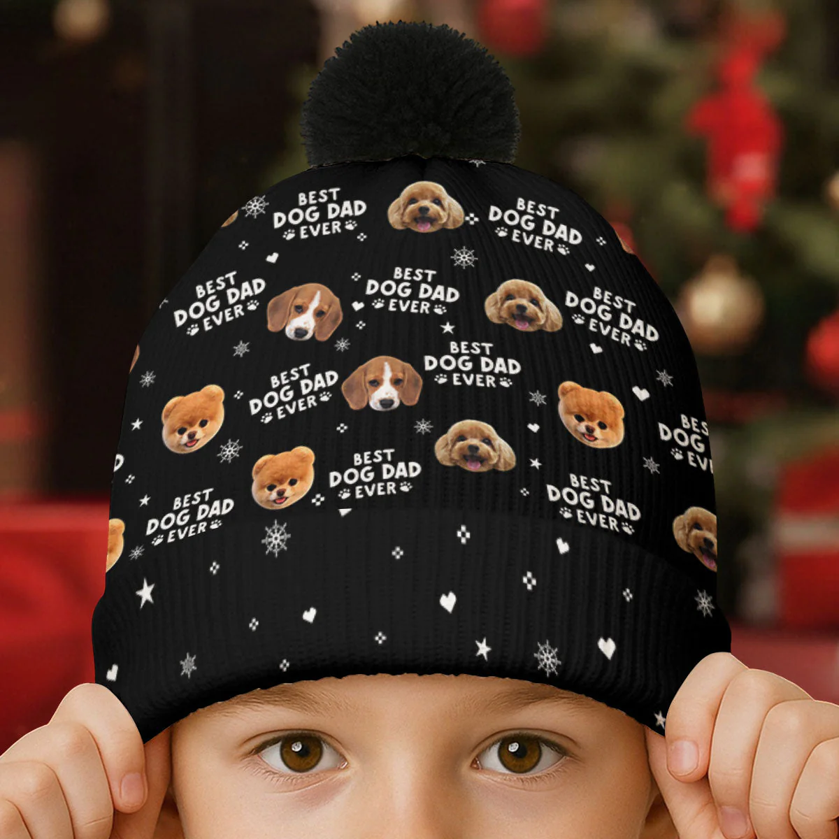 Dog Dad Core - Personalized Custom Bobble Beanie Hat - Image 2