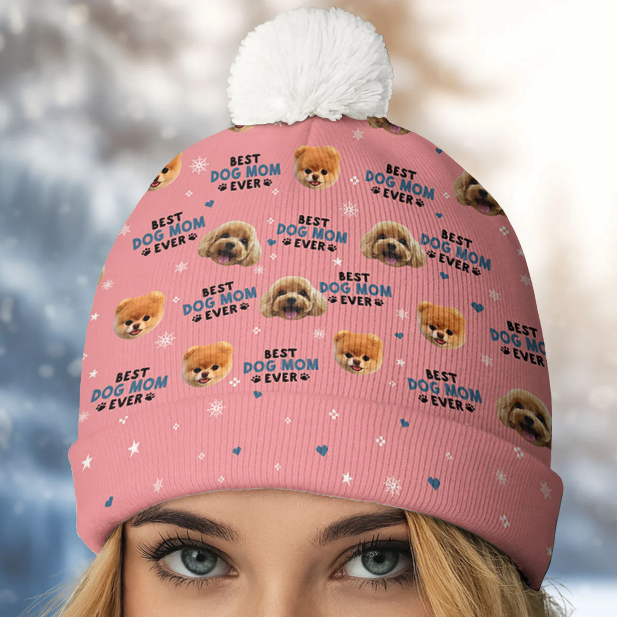 Dog Dad Core - Personalized Custom Bobble Beanie Hat - Image 3