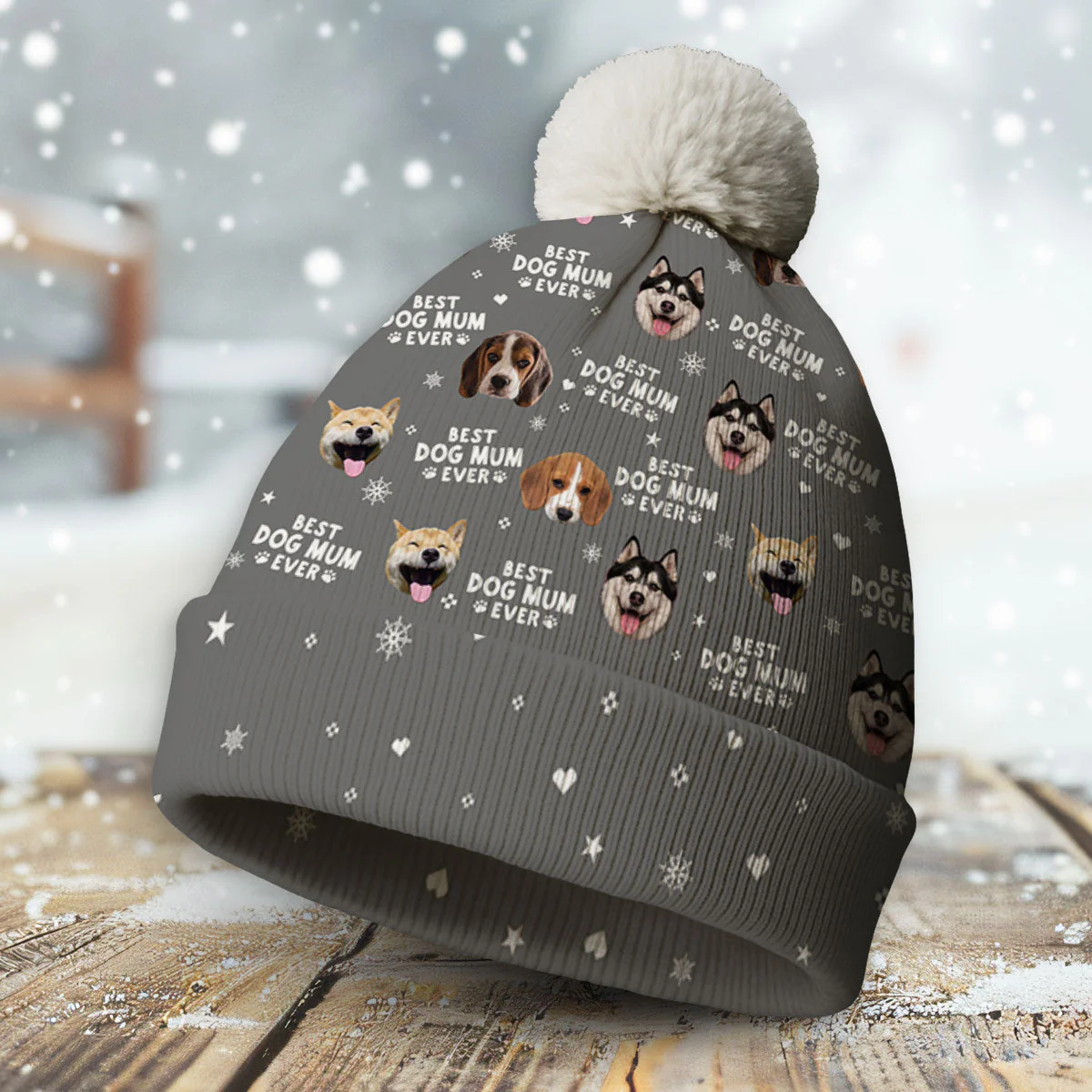 Dog Dad Core - Personalized Custom Bobble Beanie Hat - Image 5