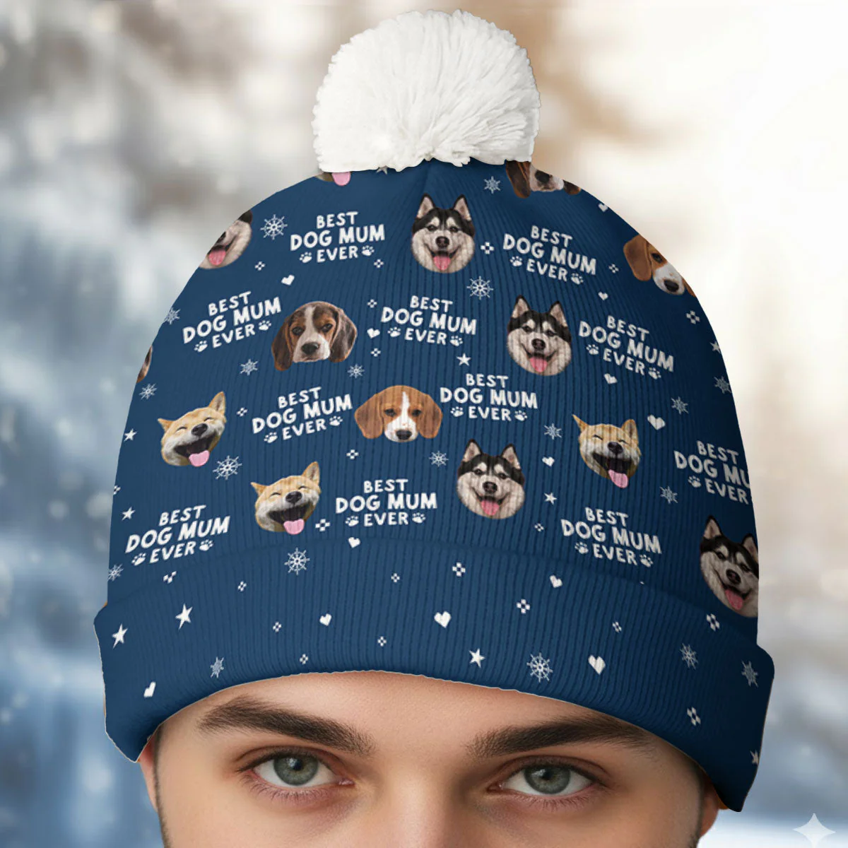 Dog Dad Core - Personalized Custom Bobble Beanie Hat - Image 6