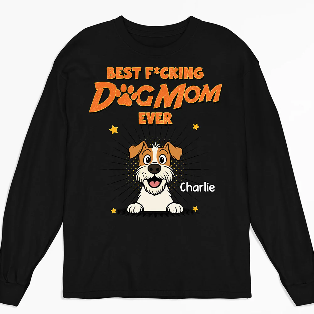 Dog Dad Mom Retro Ever - Personalized Custom Long Sleeve T-Shirt