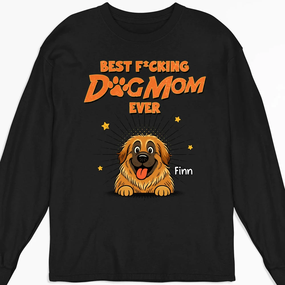 Dog Dad Mom Retro Ever - Personalized Custom Long Sleeve T-Shirt - Image 4