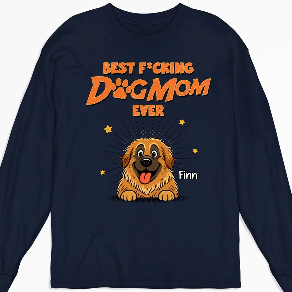 Dog Dad Mom Retro Ever - Personalized Custom Long Sleeve T-Shirt - Image 5