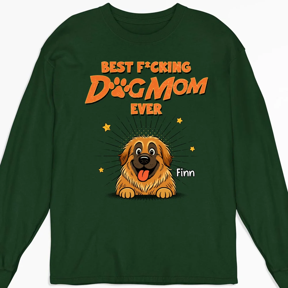 Dog Dad Mom Retro Ever - Personalized Custom Long Sleeve T-Shirt - Image 6