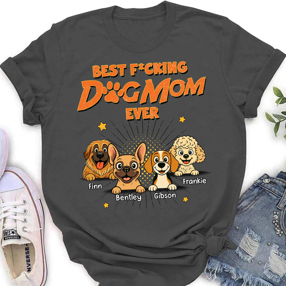 Dog Dad Mom Retro Ever - Personalized Custom Women's T-Shirt - Image 4