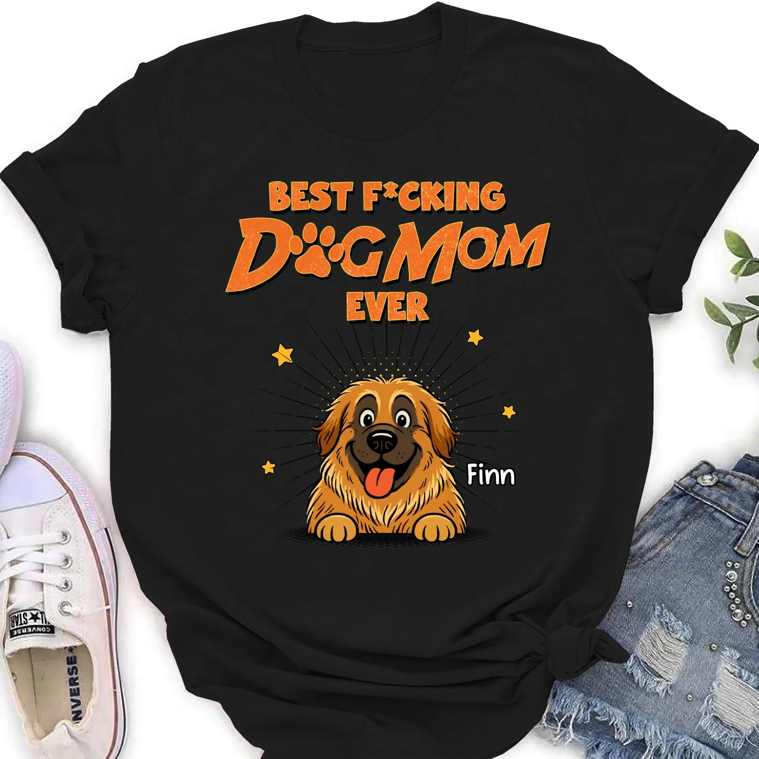 Dog Dad Mom Retro Ever - Personalized Custom Women's T-Shirt - Image 6
