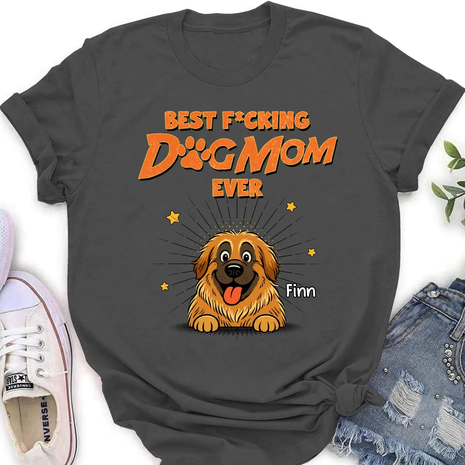 Dog Dad Mom Retro Ever - Personalized Custom Women's T-Shirt - Image 9