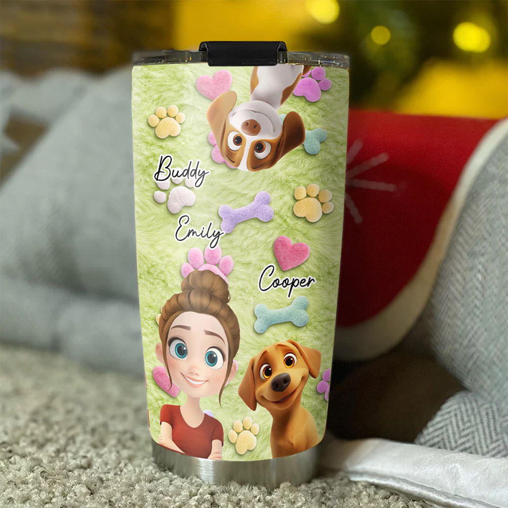 Dog Fur - Personalized Custom 3D Effect Tumbler - Image 3