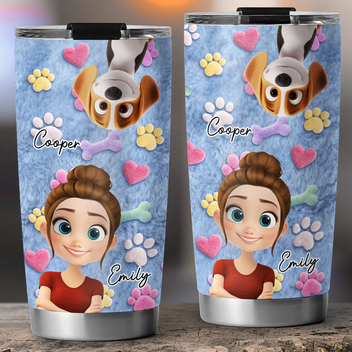 Dog Fur - Personalized Custom 3D Effect Tumbler - Image 4